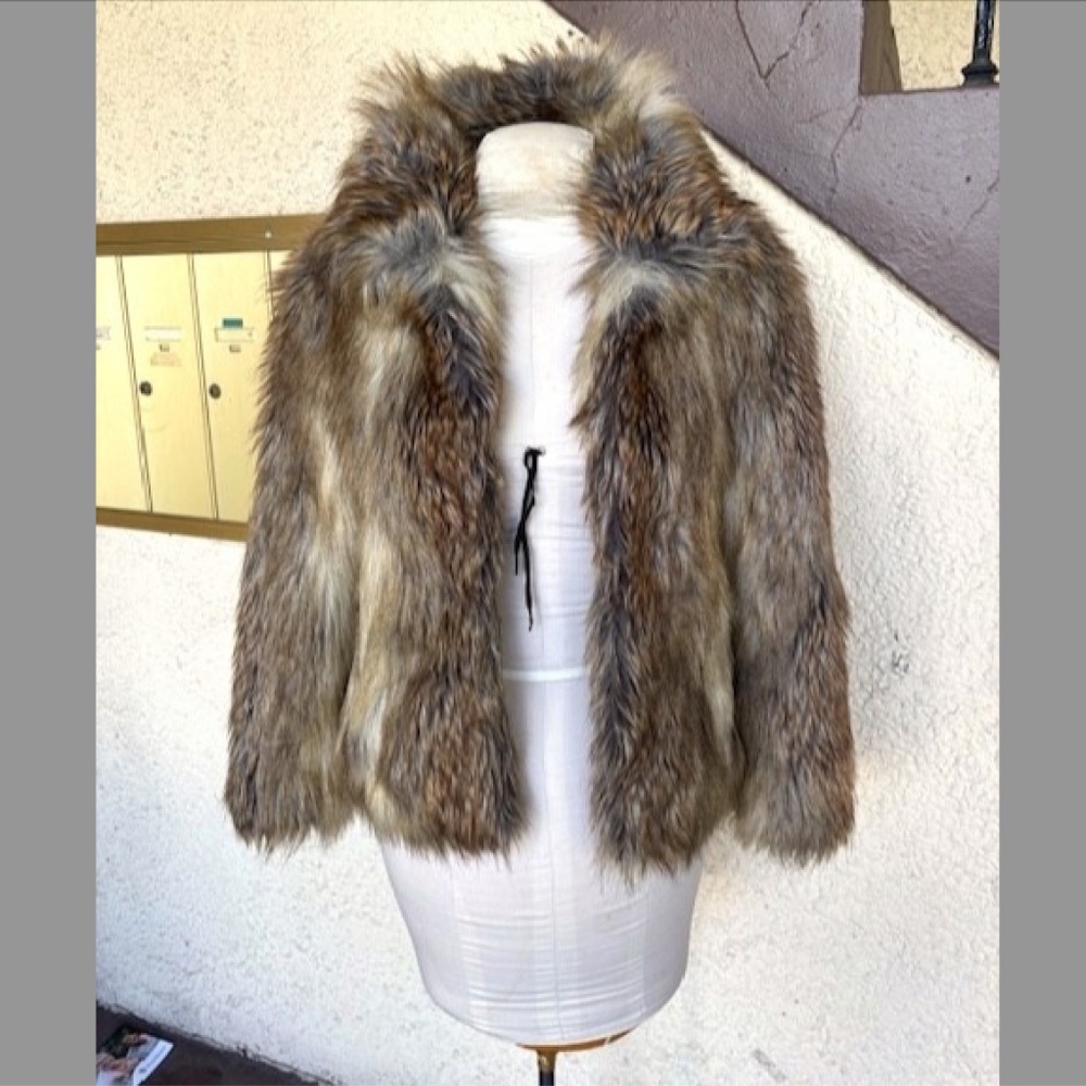 $495 ZADIG & VOLTAIRE Fame Faux Fur  Short Jacket NWOT/sz S - Picture 7 of 16